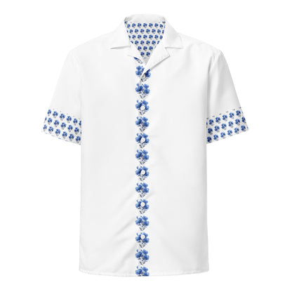 Smell The Flowers  (Dress Shirt) #Blue